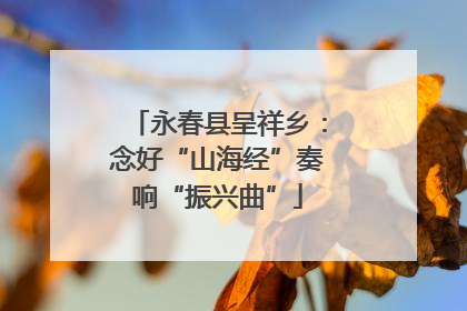 永春县呈祥乡：念好“山海经”奏响“振兴曲”