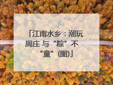 江南水乡：潮玩周庄 与“粽”不“童”(图)