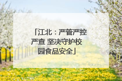 江北：严管严控严查 坚决守护校园食品安全