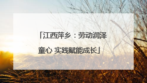 江西萍乡：劳动润泽童心 实践赋能成长