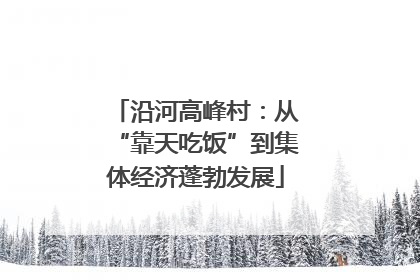 沿河高峰村：从“靠天吃饭”到集体经济蓬勃发展
