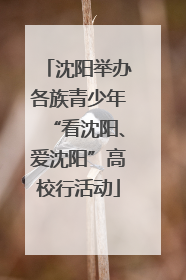 沈阳举办各族青少年“看沈阳、爱沈阳”高校行活动