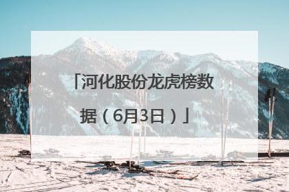 河化股份龙虎榜数据（6月3日）