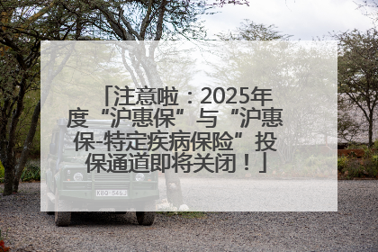 注意啦：2025年度“沪惠保”与“沪惠保-特定疾病保险”投保通道即将关闭！