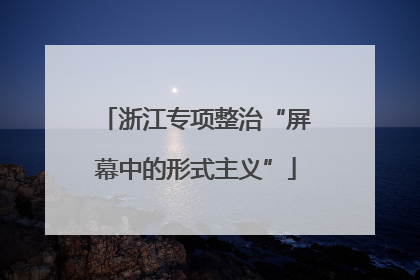浙江专项整治“屏幕中的形式主义”