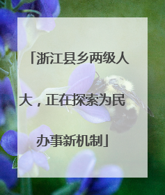 浙江县乡两级人大，正在探索为民办事新机制