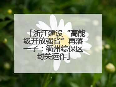浙江建设“高能级开放强省”再落一子：衢州综保区封关运作