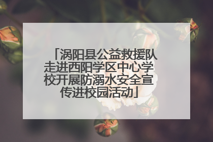 涡阳县公益救援队走进西阳学区中心学校开展防溺水安全宣传进校园活动