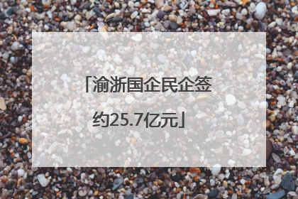 渝浙国企民企签约25.7亿元