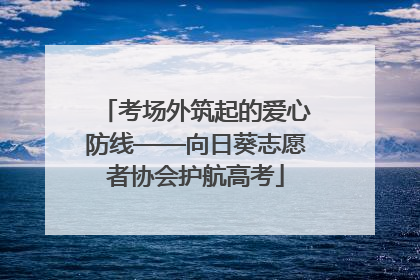 考场外筑起的爱心防线——向日葵志愿者协会护航高考