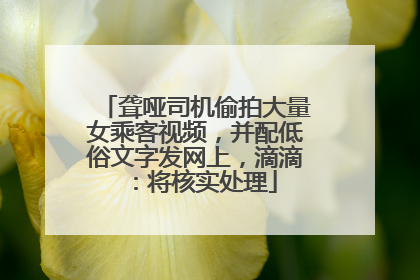 聋哑司机偷拍大量女乘客视频，并配低俗文字发网上，滴滴：将核实处理