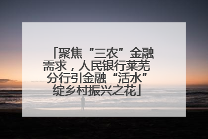 聚焦“三农”金融需求，人民银行莱芜分行引金融“活水”绽乡村振兴之花