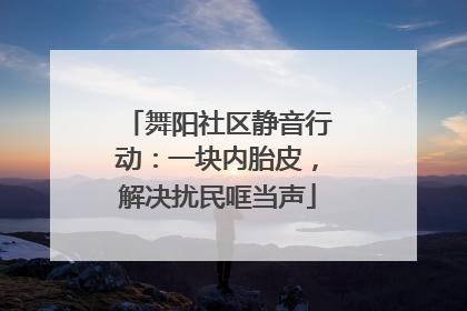 舞阳社区静音行动：一块内胎皮，解决扰民哐当声