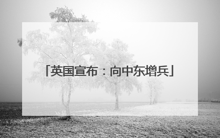 英国宣布：向中东增兵