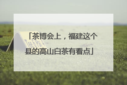 茶博会上，福建这个县的高山白茶有看点