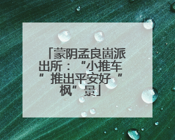 蒙阴孟良崮派出所：“小推车”推出平安好“枫”景