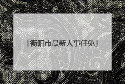 衡阳市最新人事任免