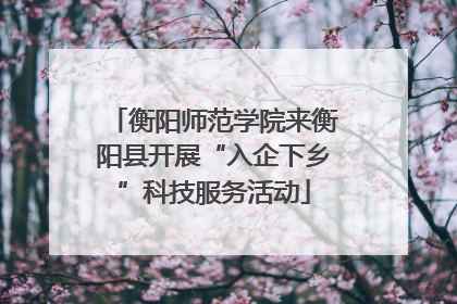 衡阳师范学院来衡阳县开展“入企下乡”科技服务活动