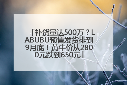 补货量达500万？LABUBU预售发货排到9月底！黄牛价从2800元跌到650元
