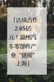 达成合作2.65亿元！温州汽车零部件产业“链接”上海