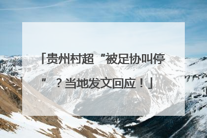 贵州村超“被足协叫停”？当地发文回应！
