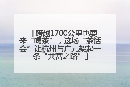 跨越1700公里也要来“喝茶”，这场“茶话会”让杭州与广元架起一条“共富之路”