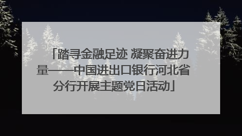 踏寻金融足迹 凝聚奋进力量——中国进出口银行河北省分行开展主题党日活动
