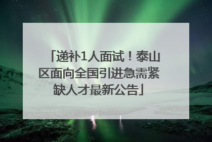 递补1人面试！泰山区面向全国引进急需紧缺人才最新公告