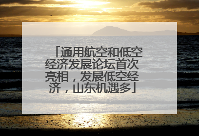 通用航空和低空经济发展论坛首次亮相，发展低空经济，山东机遇多