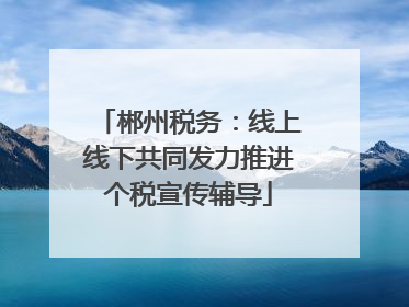 郴州税务：线上线下共同发力推进个税宣传辅导