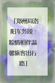 郑州局洛阳车务段：粽情相伴温馨旅客出行路