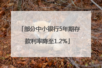 部分中小银行5年期存款利率降至1.2%