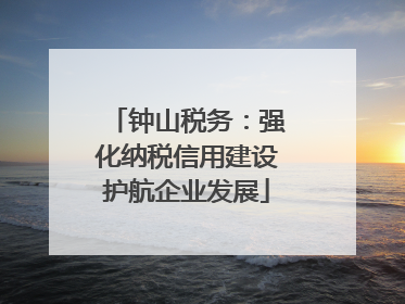 钟山税务：强化纳税信用建设护航企业发展