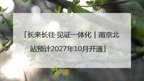 长来长往·见证一体化｜南京北站预计2027年10月开通