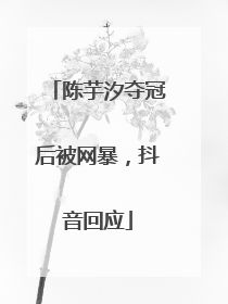 陈芋汐夺冠后被网暴，抖音回应
