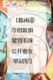 陈雨菲夺得新加坡羽毛球公开赛女单冠军