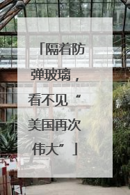 隔着防弹玻璃，看不见“美国再次伟大”