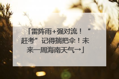 雷阵雨+强对流！“赶考”记得揣把伞！未来一周海南天气→