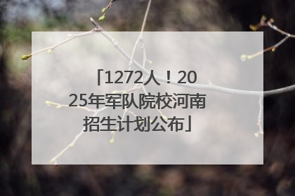 1272人！2025年军队院校河南招生计划公布
