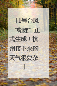1号台风“蝴蝶”正式生成！杭州接下来的天气很复杂