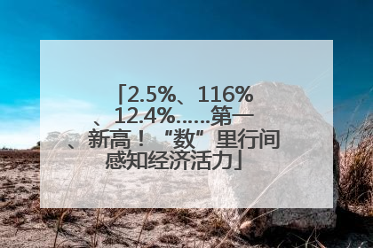 2.5%、116%、12.4%……第一、新高！“数”里行间感知经济活力