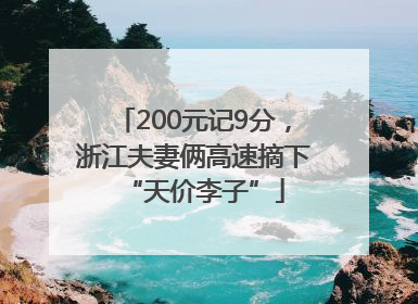 200元记9分，浙江夫妻俩高速摘下“天价李子”