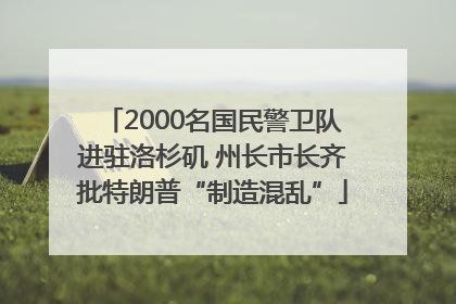 2000名国民警卫队进驻洛杉矶 州长市长齐批特朗普“制造混乱”