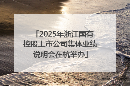 2025年浙江国有控股上市公司集体业绩说明会在杭举办