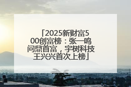 2025新财富500创富榜：张一鸣问鼎首富，宇树科技王兴兴首次上榜