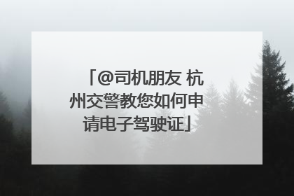 @司机朋友 杭州交警教您如何申请电子驾驶证